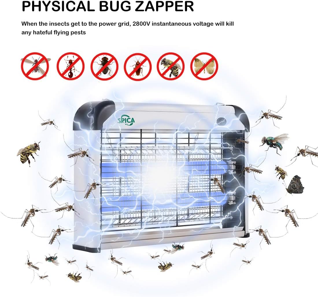 20W Electric Bug Zapper Insect Mosquito Killer with 2 Replacement UVA Light Bulbs, Pack of 2 E5821