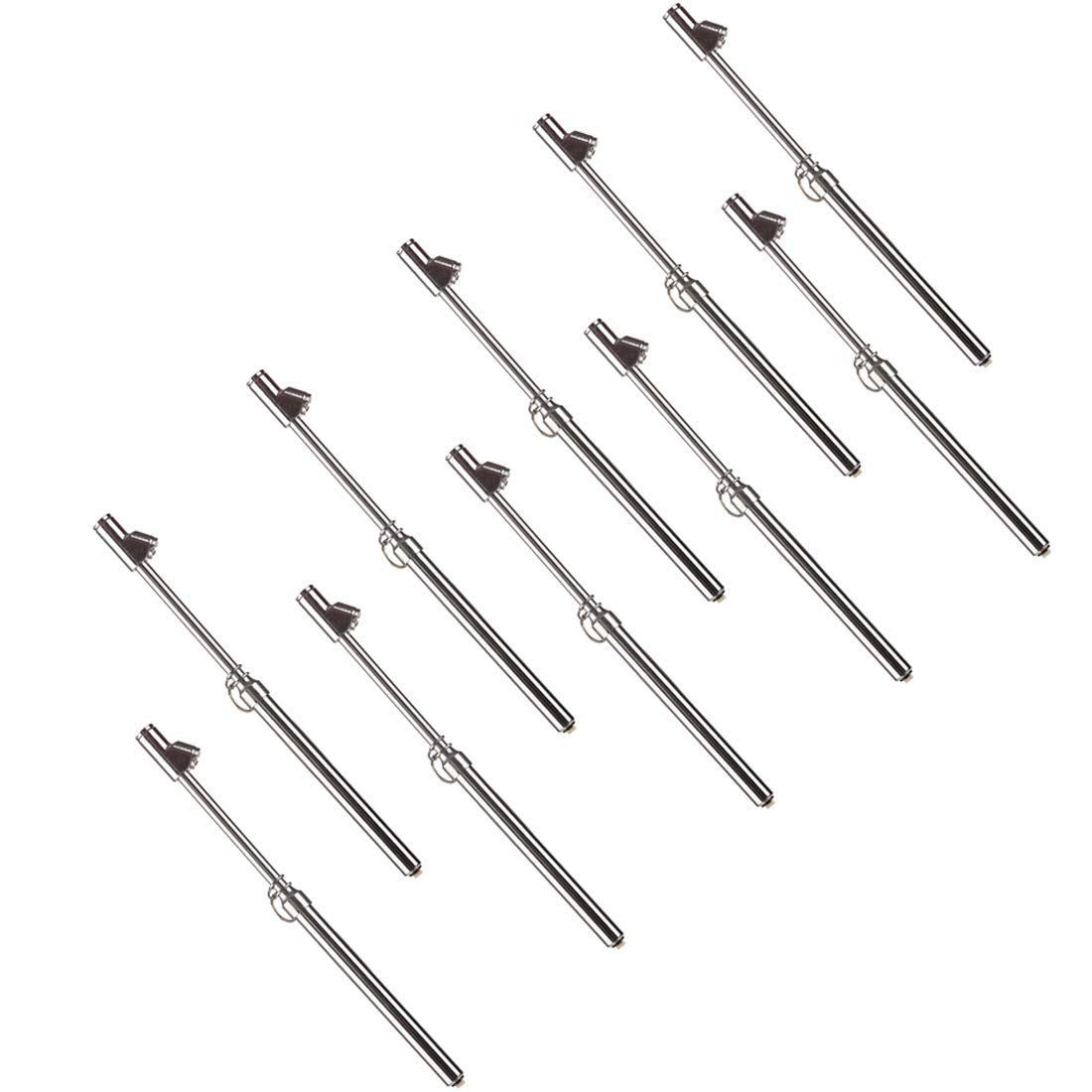 Tire Pressure Gauge 10-150PSI 100-1000KPa Dual Head Chucks Silver (10 Packs) N440