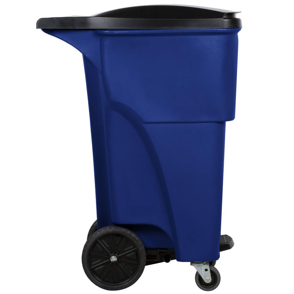 Blue Rectangular Rollout Trash Can J48434