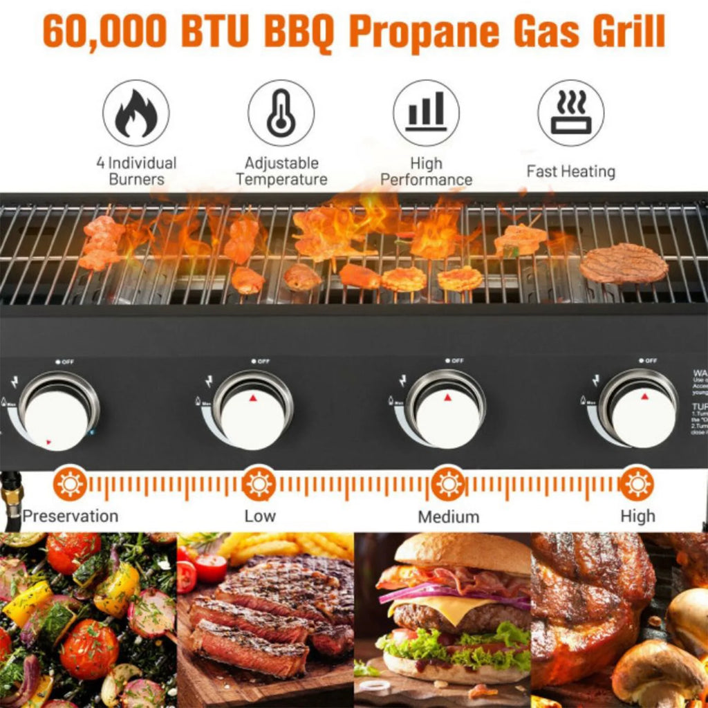 4 Burner Foldable Outdoor Propane Gas Grill I32185