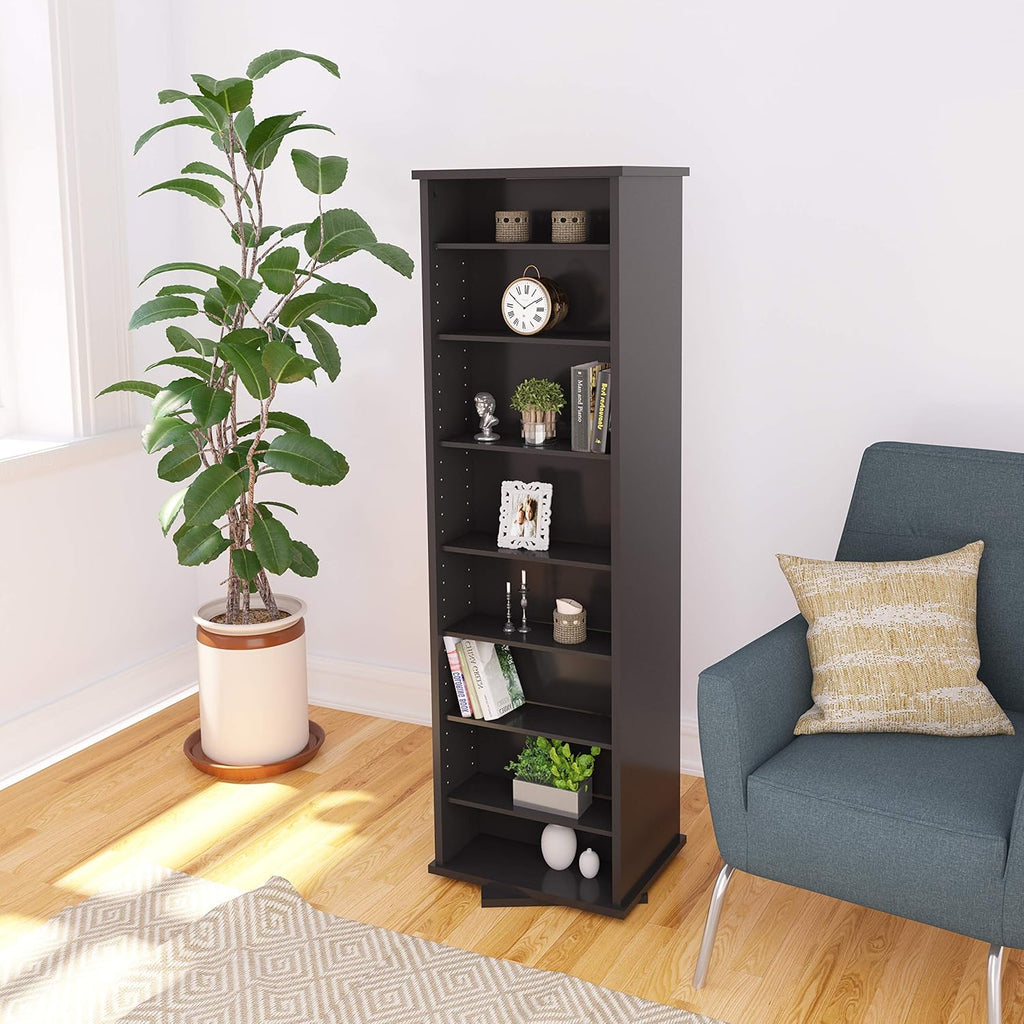 Black Spinning Tower Storage Cabinet S220722