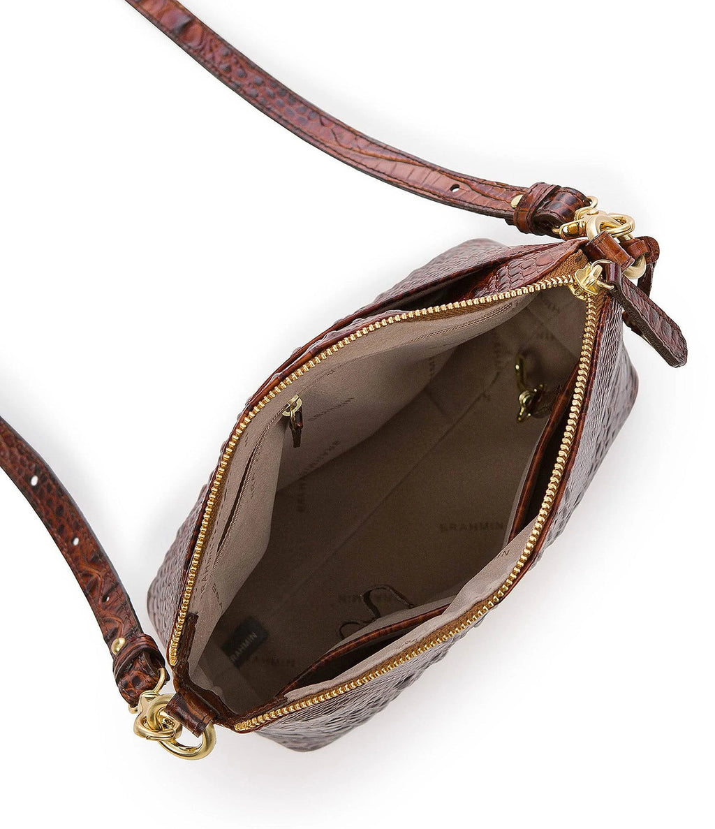 Leather Mini Crossbody Embossed Brown B108151