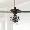 Oil Rubbed Bronze Crystal Chandelier Ceiling Fan with Light I692