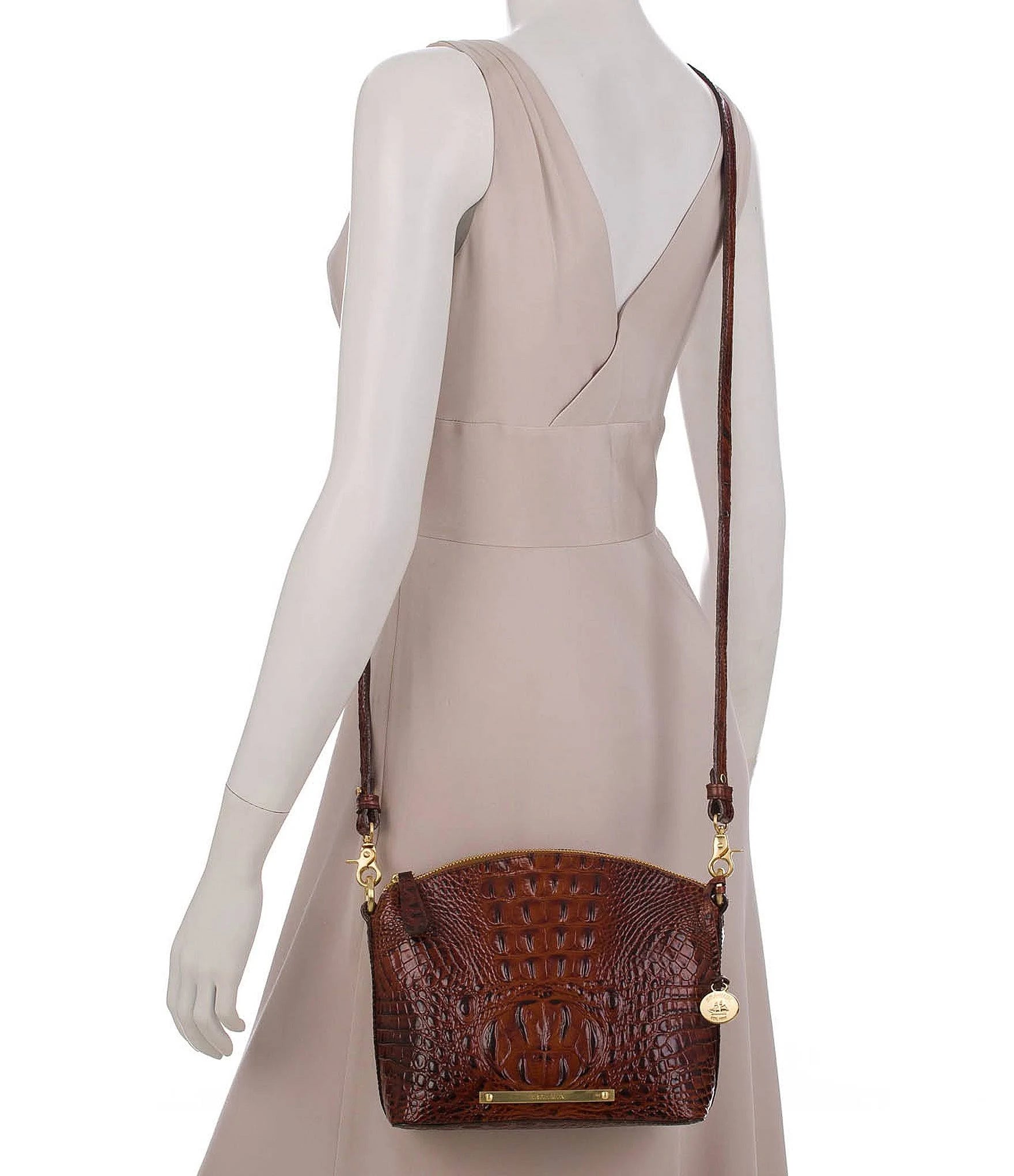 Leather Mini Crossbody Embossed Brown B108151