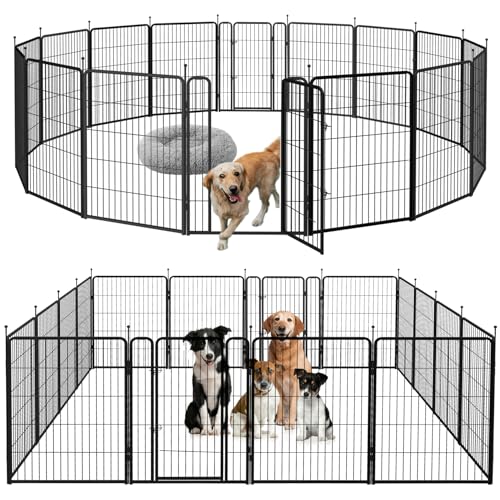 Heavy Duty Metal Dog Play Pen with Gate, 32" Height 8 Panels Z923