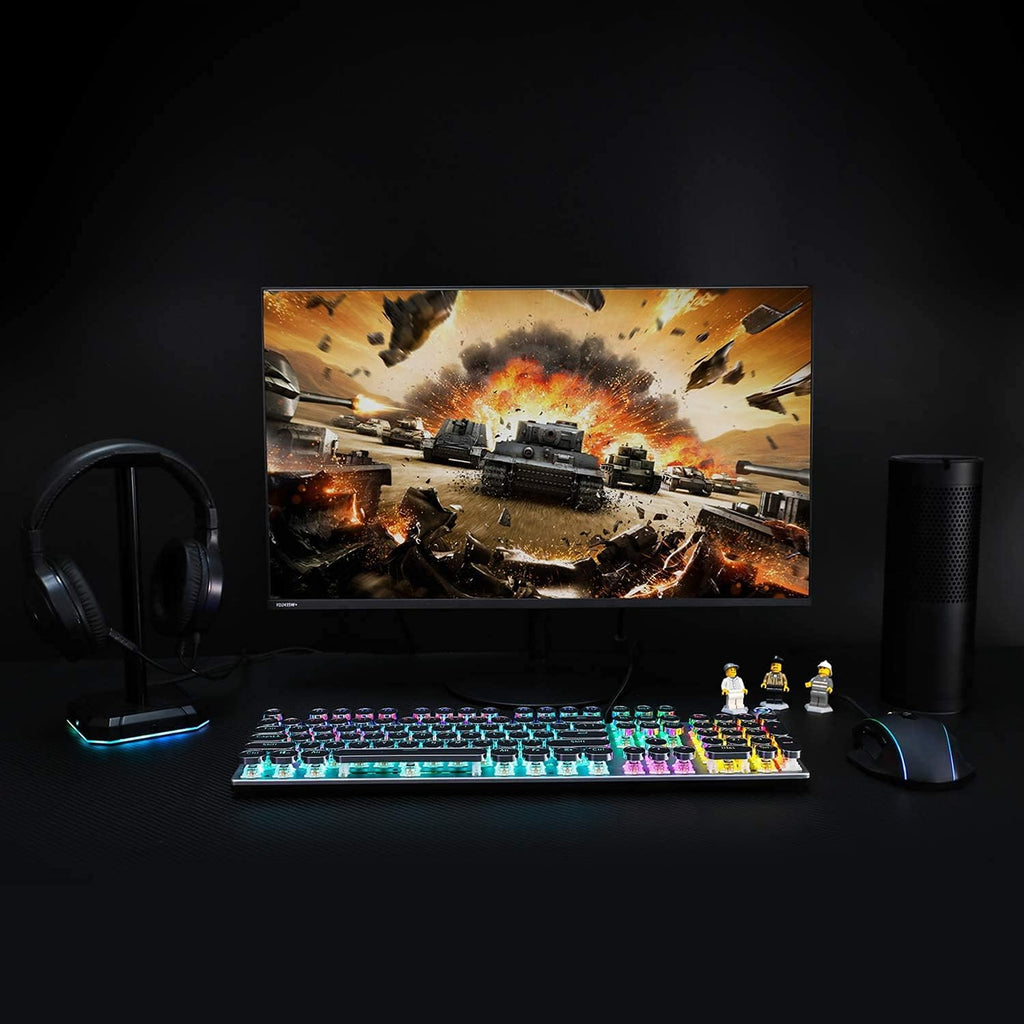 Retro Mechanical Gaming Keyboard, 104 Keys, RGB Rainbow Backlit, USB Wired, Blue Switch B634