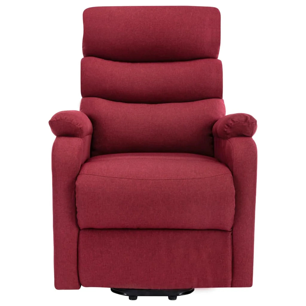 Wine Red Fabric Power Lift Massage Recliner W533735