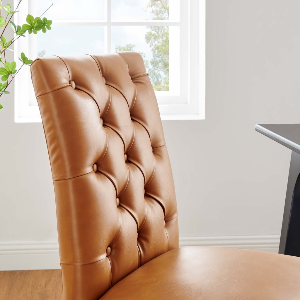 Tan Vegan Leather Dining Chair V817893