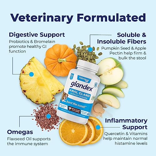Vegan Powder Anal Gland Fiber Supplement 2.5oz with Pumpkin & Digestive Enzymes N82205