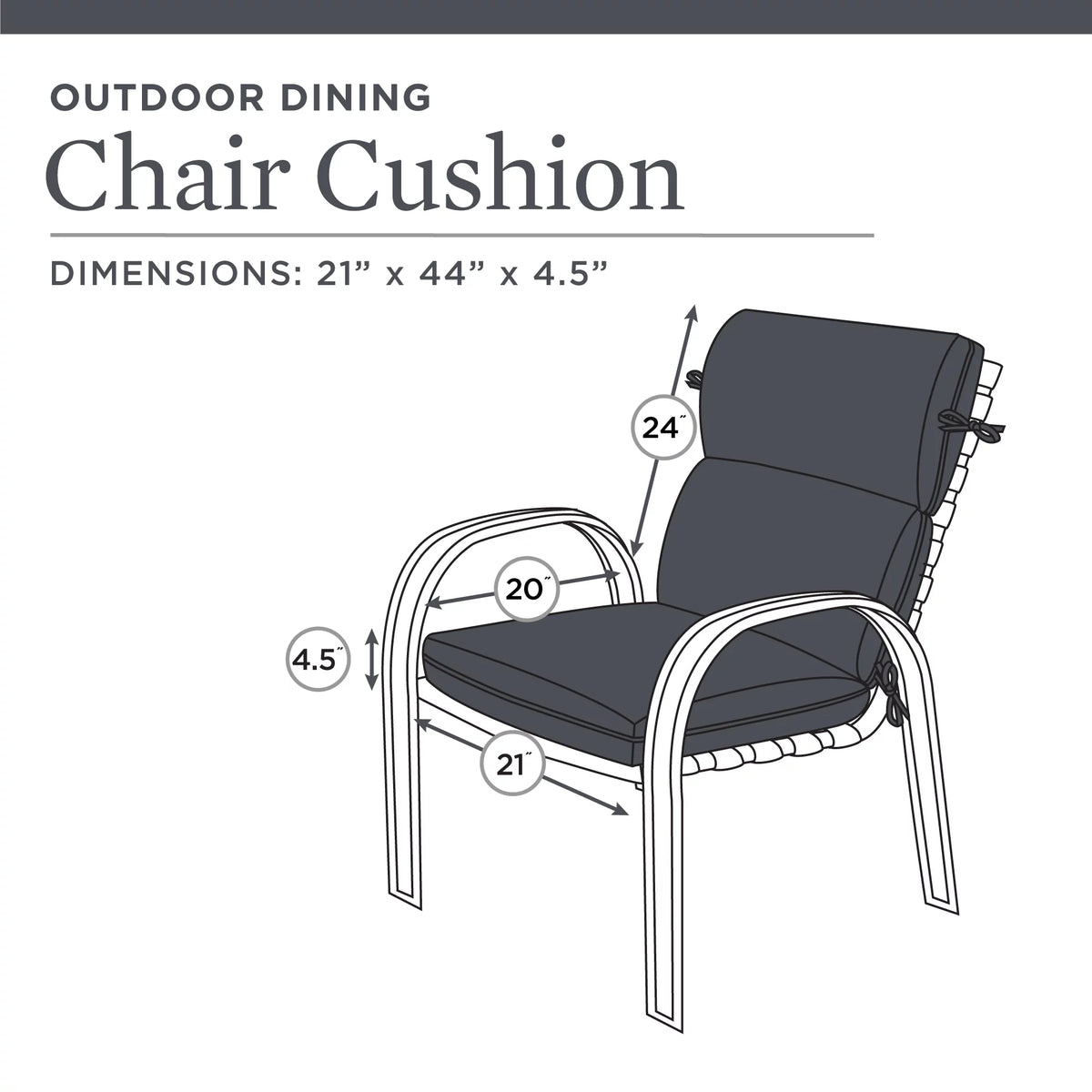 Black Stripe Outdoor Chair Cushion Q420848