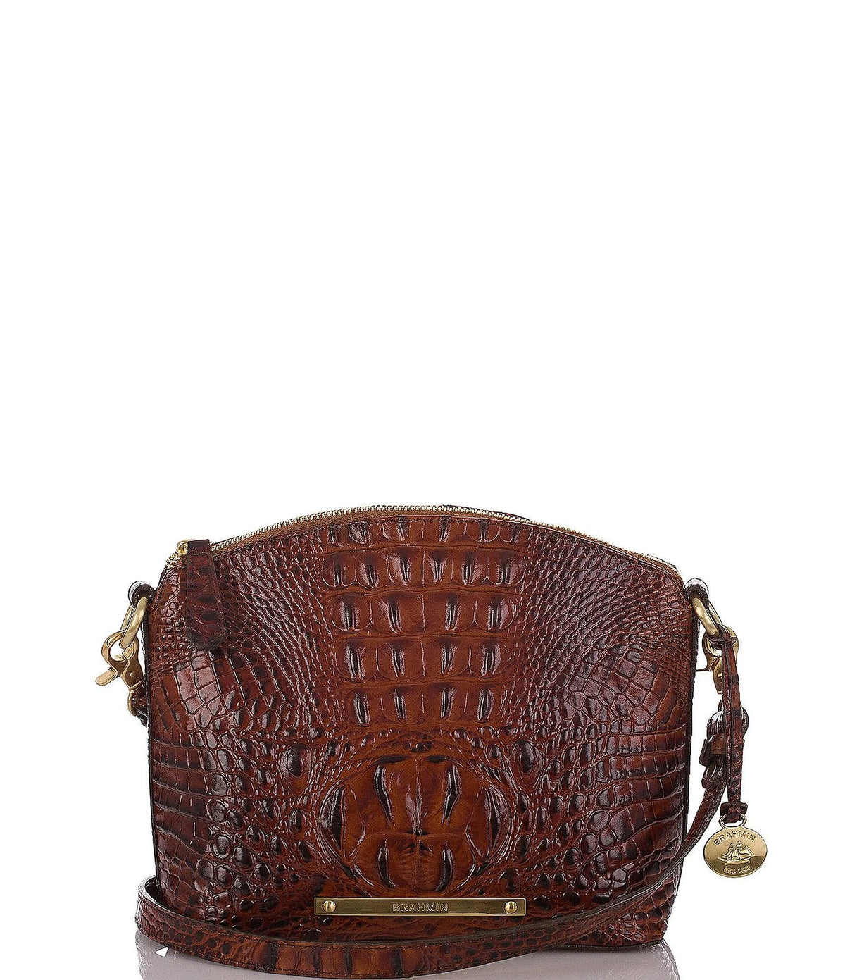 Leather Mini Crossbody Embossed Brown B108151