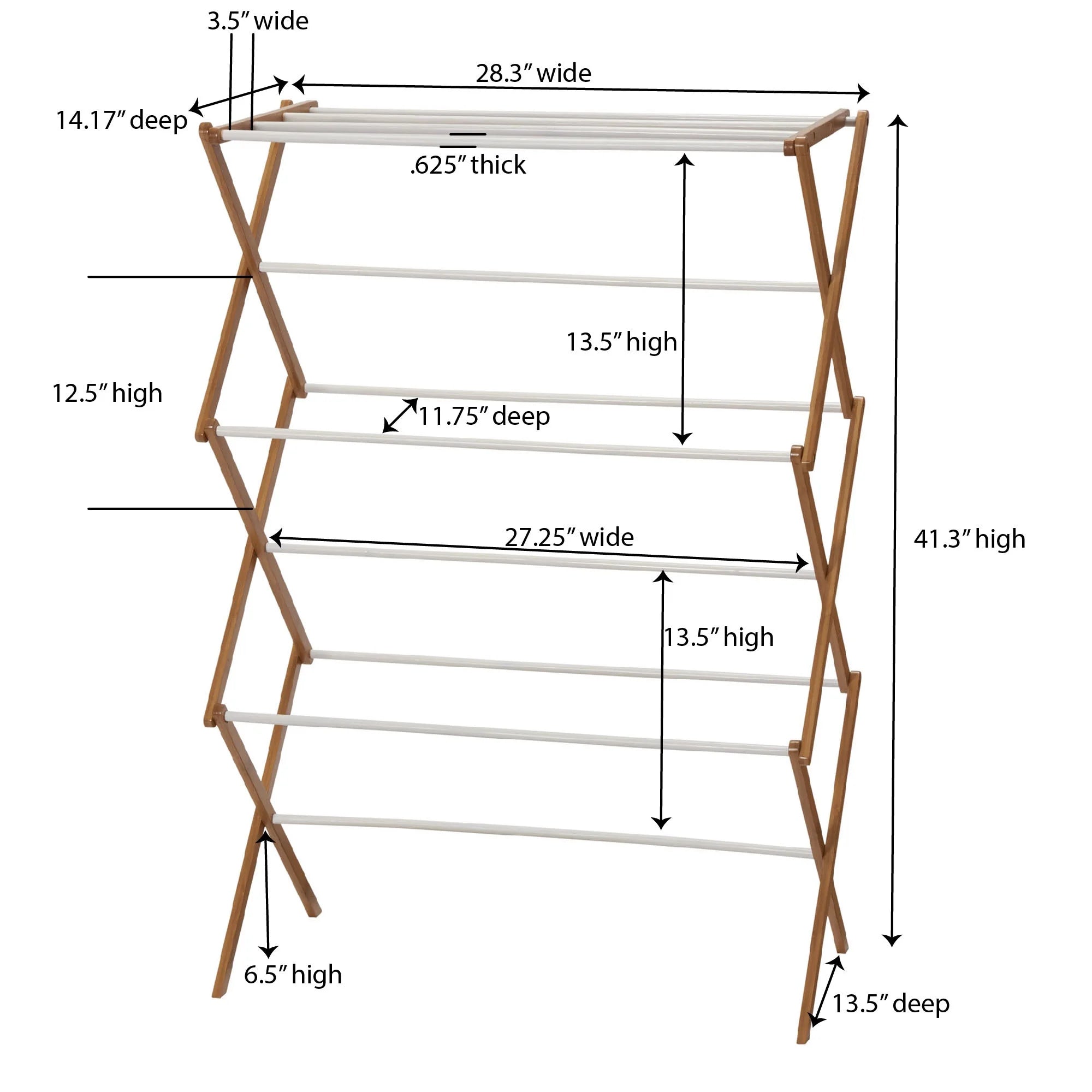 Collapsible Bamboo Clothes Drying Rack S40942