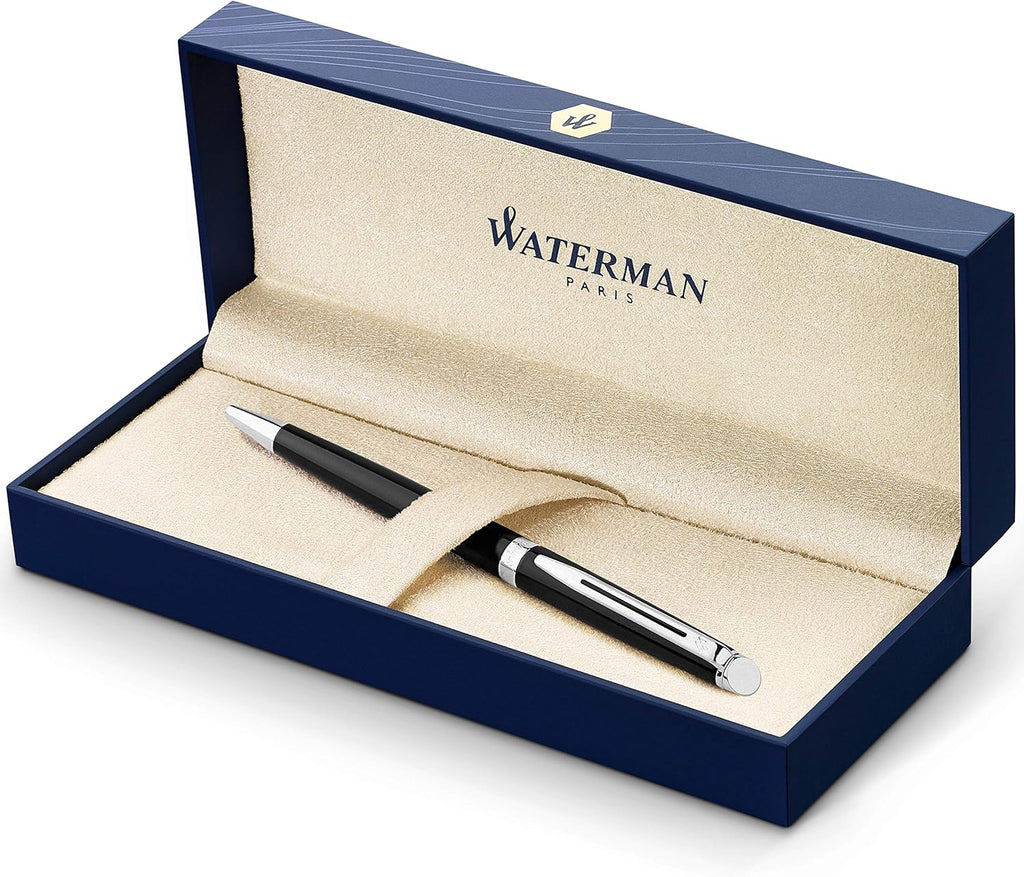 Stainless Steel Ballpoint Pen with Chrome Trim, Medium Point, Blue Ink Cartridge, Pack of 2 K766964