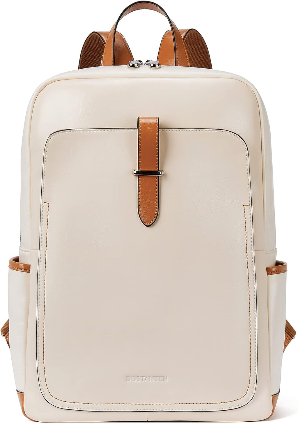 Black Leather Laptop Backpack 15.6 inch B4208