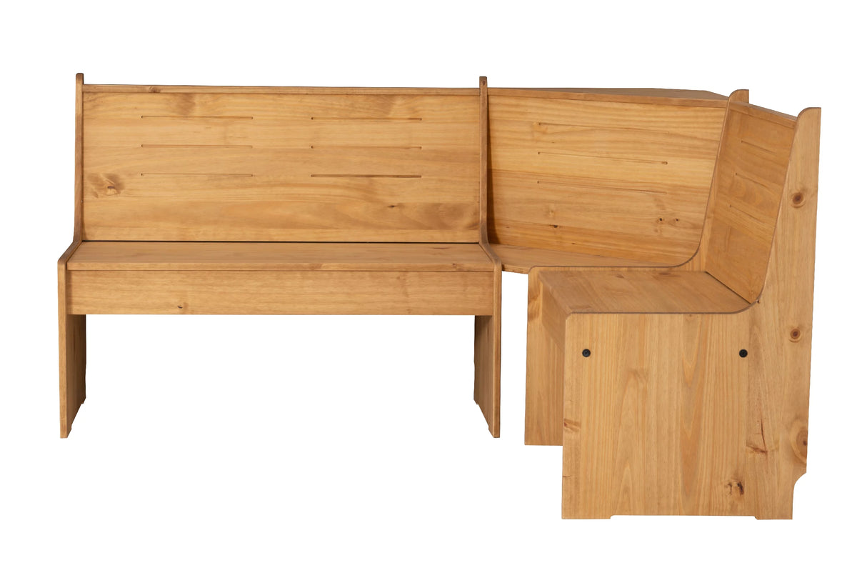 Natural Finish Corner Dining Set with Storage Table and Bench C327190