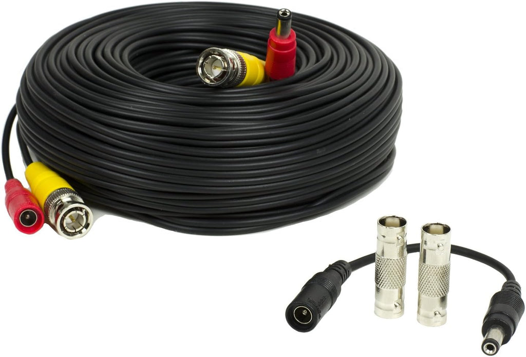 100 Feet Pre-Made Siamese BNC CCTV Security Camera Cable with Two Female Connectors I472487