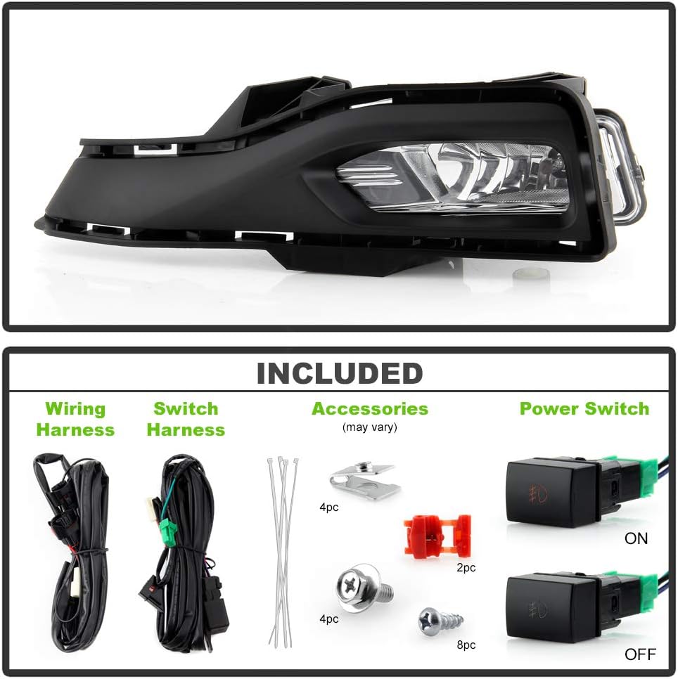Bumper Fog Lights Driving Lamps Assembly Replacement Set Left+Right X5796