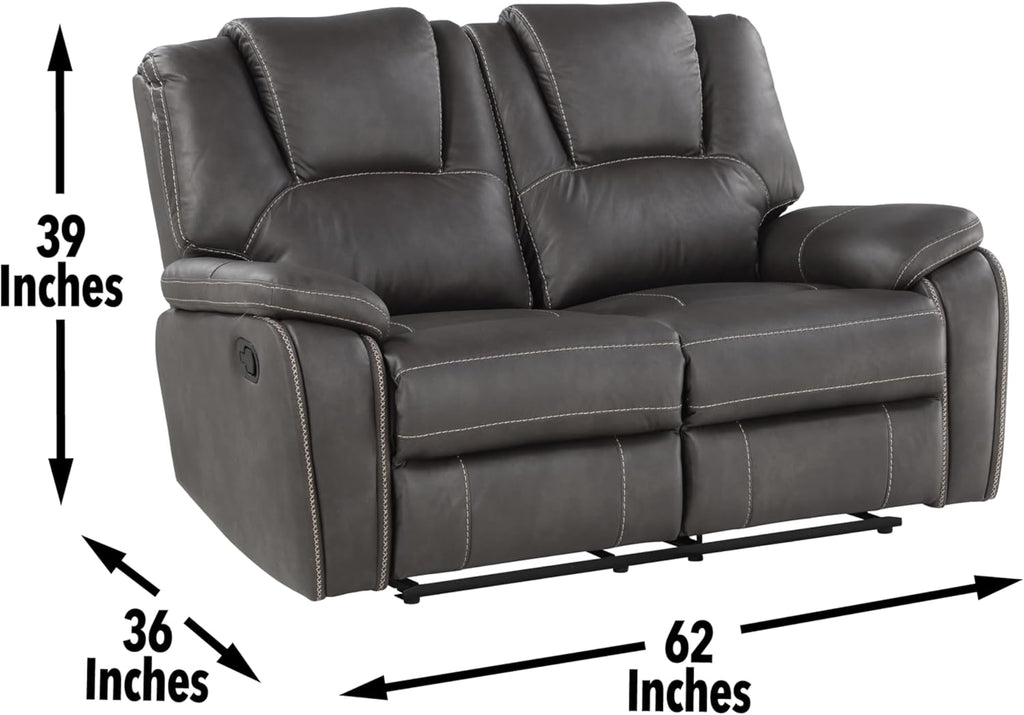 Charcoal Reclining Loveseat and 3-Seat Sofa Set V70543