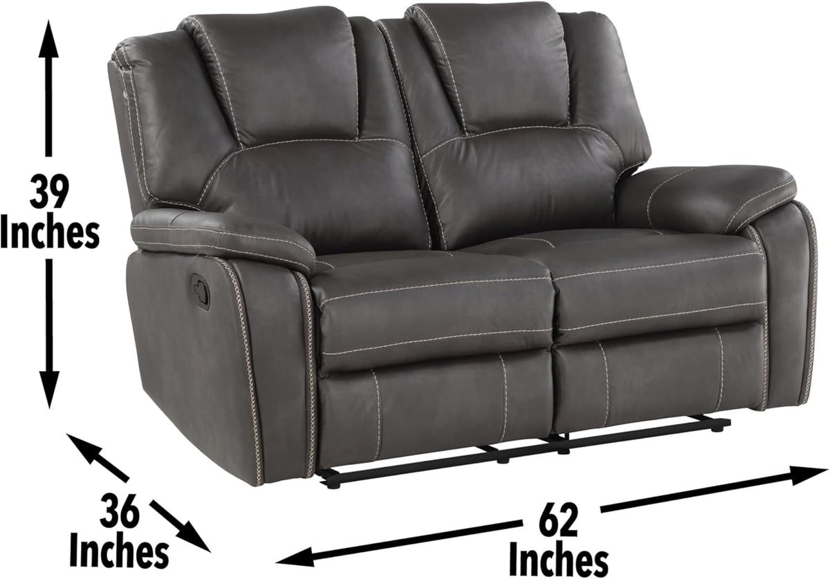 Charcoal Reclining Loveseat and 3-Seat Sofa Set V70543