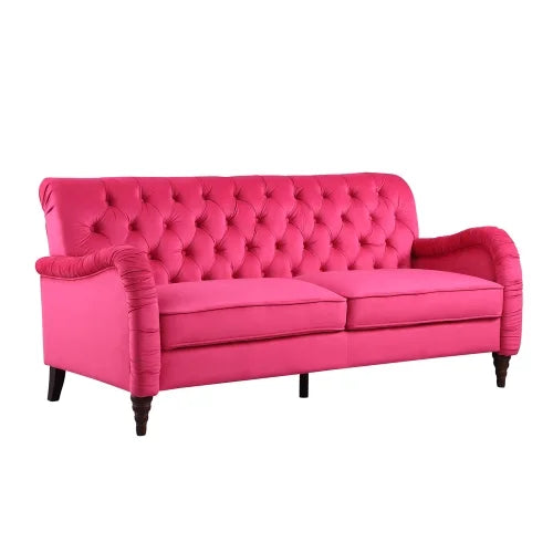 rose red 3 seater Chesterfield sofa F1934