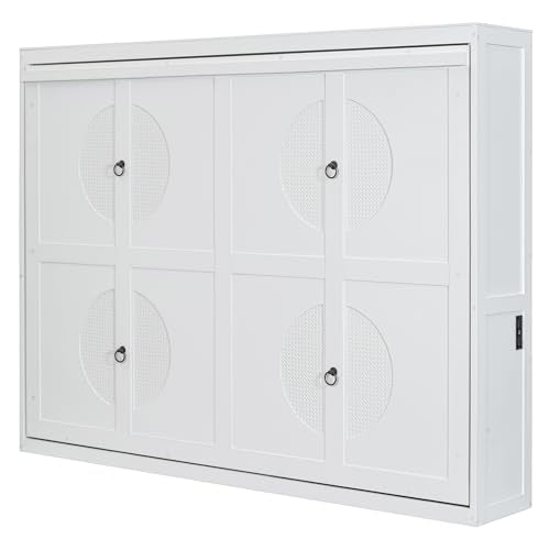 Gray Queen Size Murphy Bed with Sofa and Cabinet L503