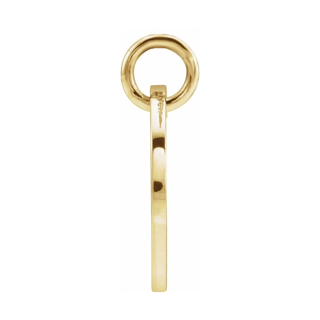 14k Yellow Gold Initial Disc Pendant Necklace Y898177