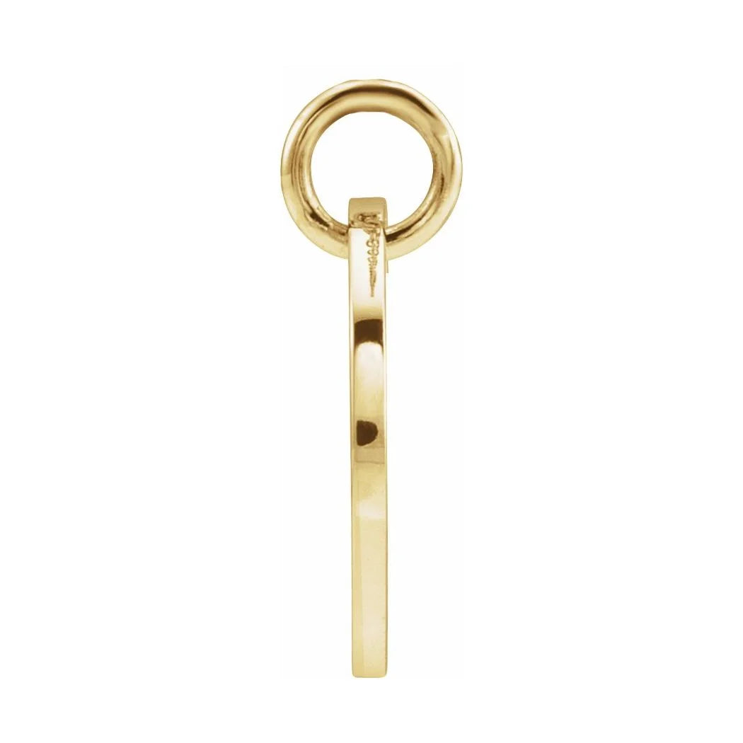 14k Yellow Gold Initial Disc Pendant Necklace Y898177