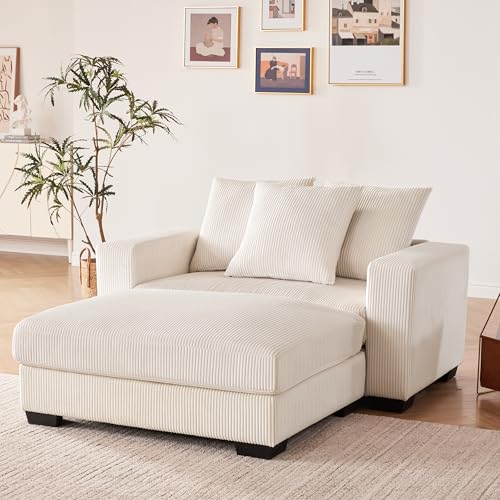 Grey Oversized Chaise Lounge with Ottoman F913204