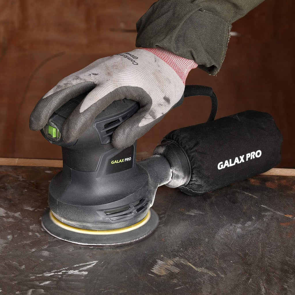 280W 5" Variable Speeds Orbital Sander with Dust Collector, 15Pcs Sanding Discs Y62591