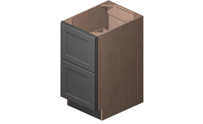 Grey 2 Drawers Base Cabinet High-Density Fiberboard X57228