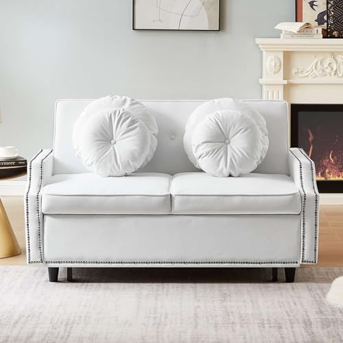 Beige Convertible Sofa Bed with Pull-Out Bed B781816