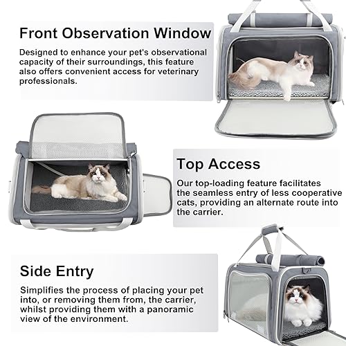 Grey Soft Collapsible Cat Carrier N7512