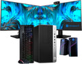 Workstation PC Desktop with Intel i7-8700, 32GB DDR4 RAM, 1TB SSD + 4TB HDD, Dual 22in LCD Monitors Q729