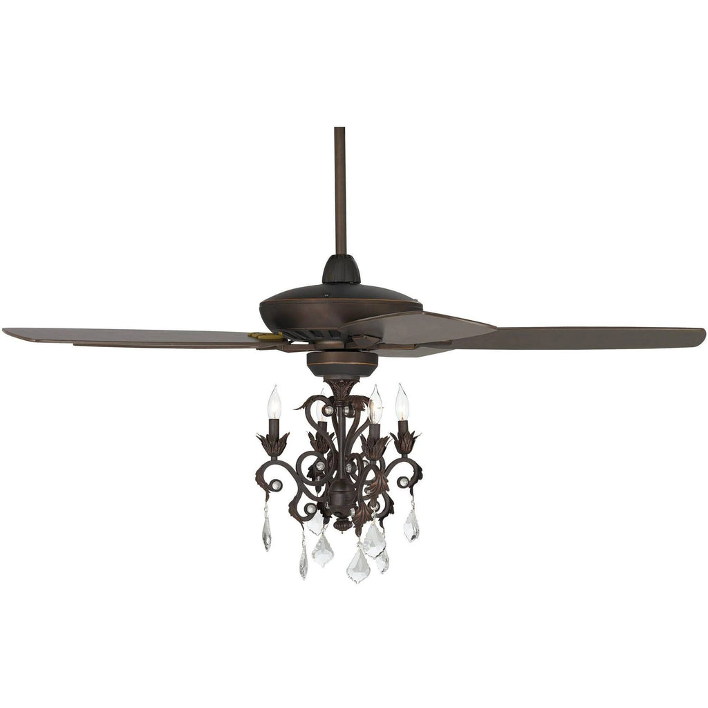 Oil Rubbed Bronze Crystal Chandelier Ceiling Fan with Light I692