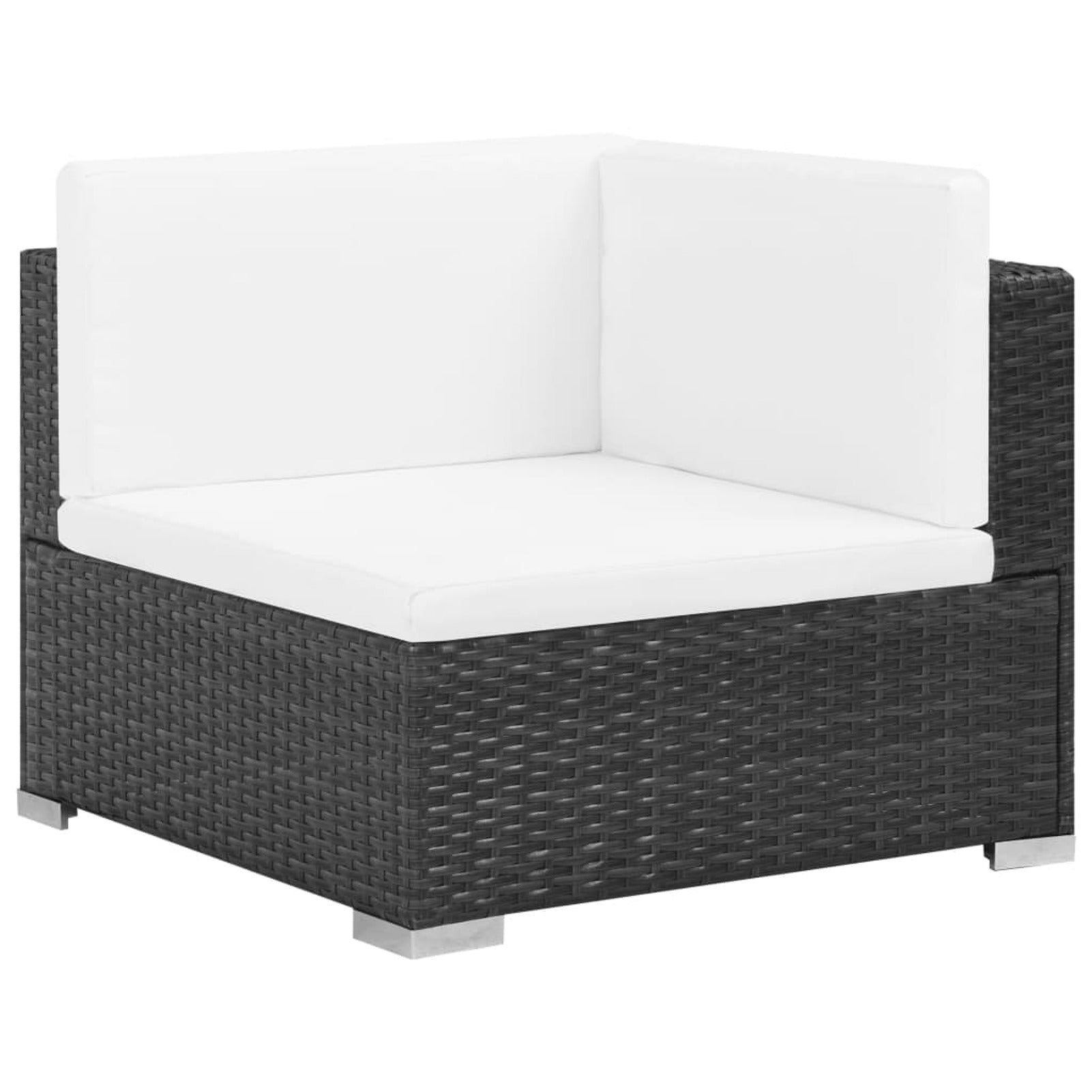 6 Piece White Cushioned Poly Rattan Outdoor Furniture Set R505