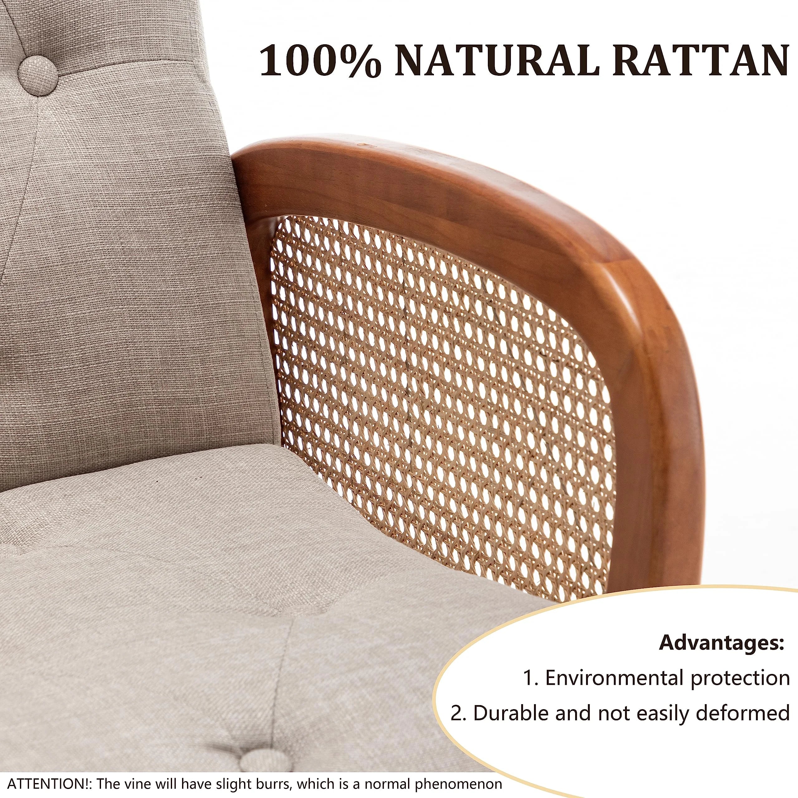 Rattan Accent Chair with Wooden Frame U85118