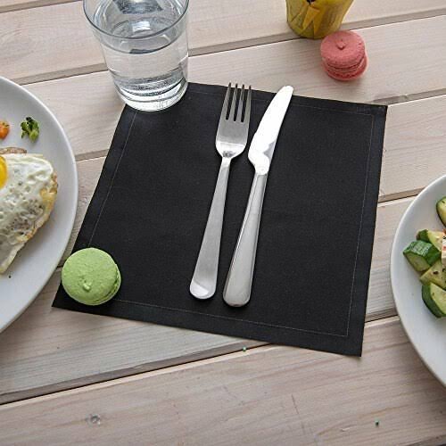 Black Organic Cotton Napkin 9 Inches 500 Count Box Q71610