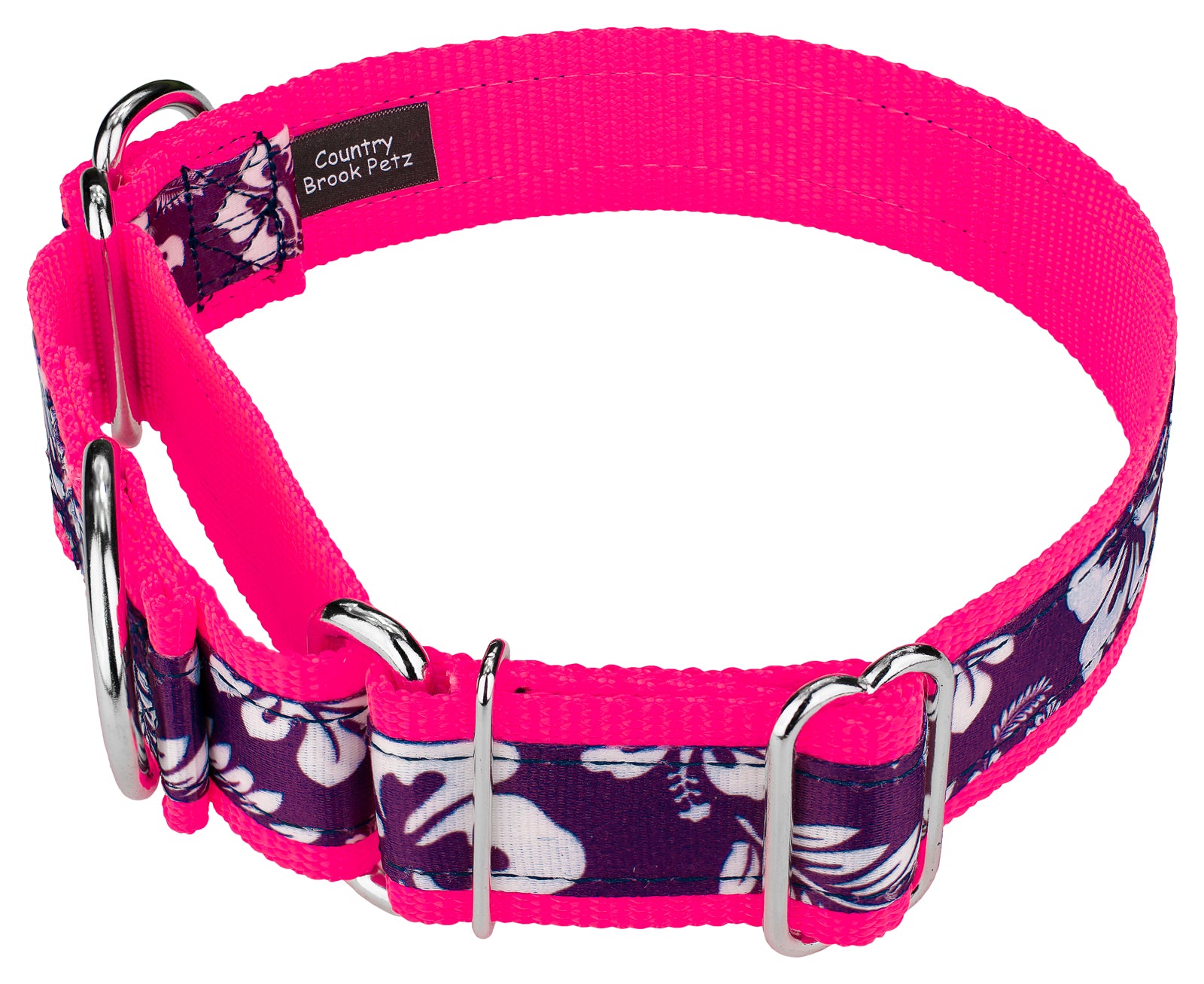 Purple Hawaiian Martingale Dog Collar, 1 1/2 inch, Large X23639
