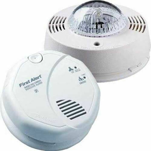 Hard Wired Smoke Carbon Monoxide Photoelectric Alarm with Strobe O15859