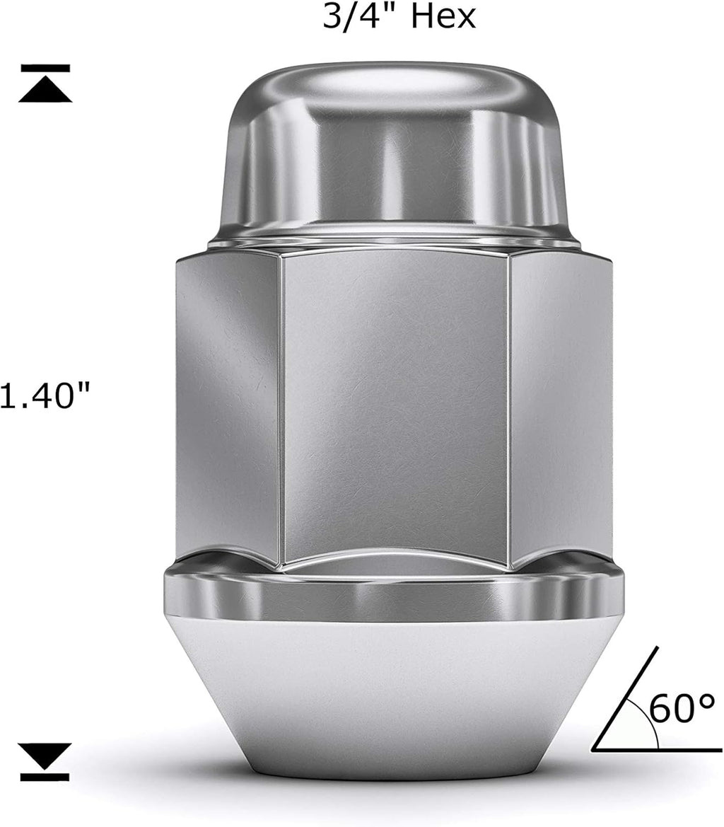 Chrome 1/2"-20 Bulge Acorn Lug Nut, Pack of 2 Z804413