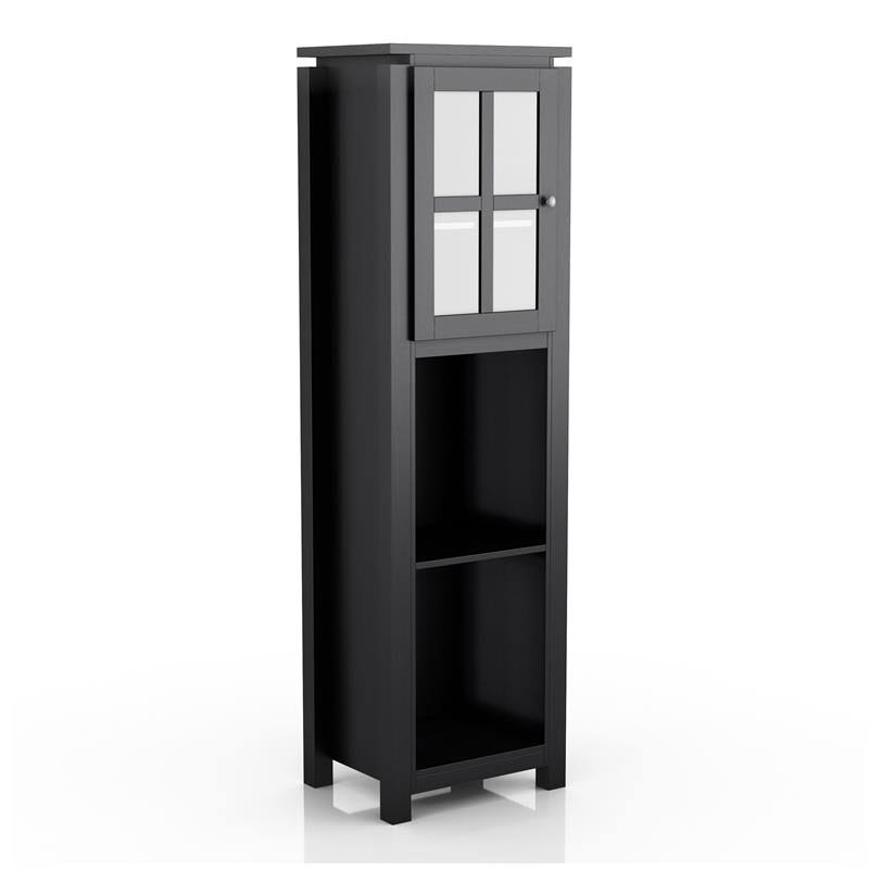Black 4-Shelf Tower Cabinet P597