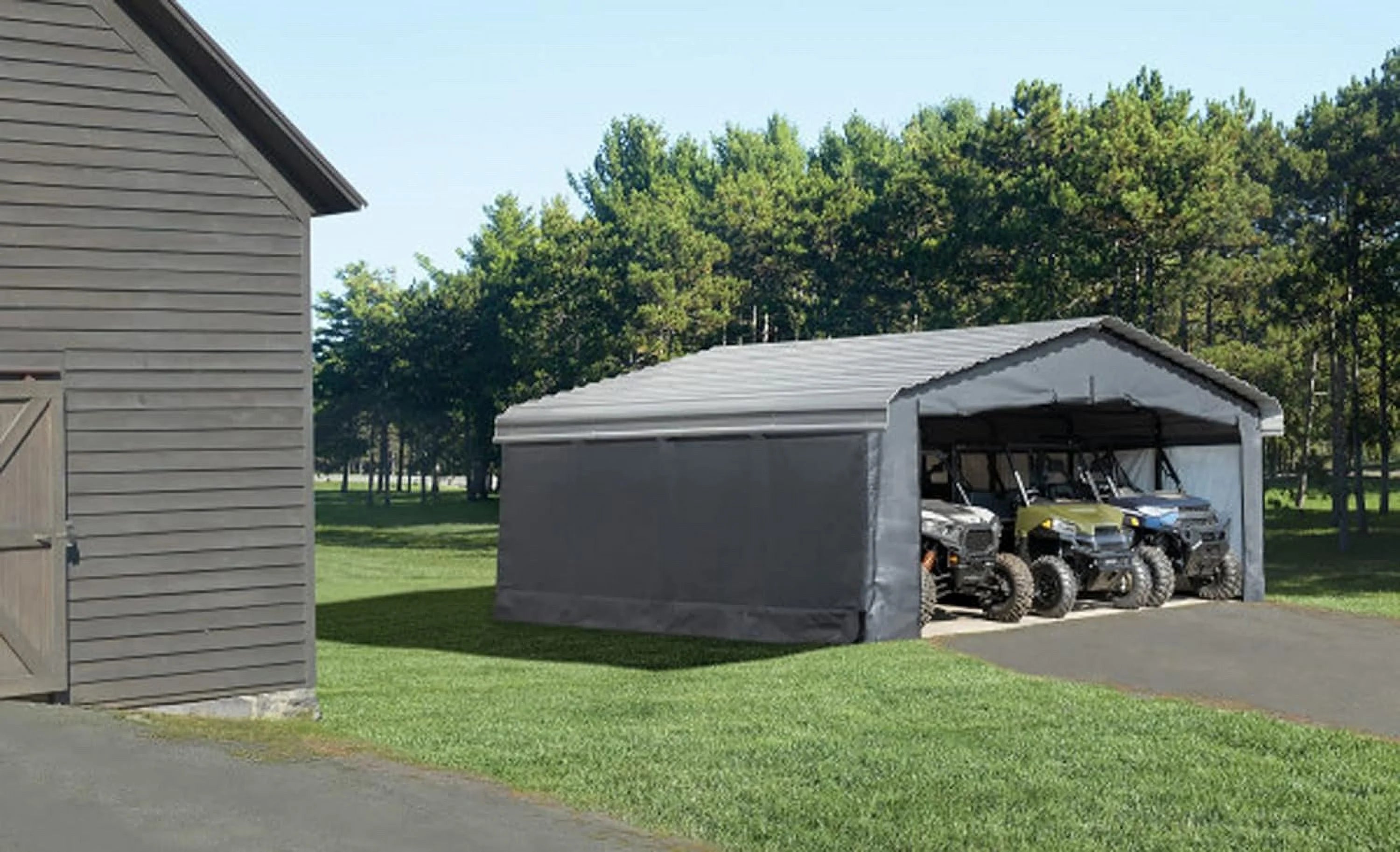20 x 20 ft. Fabric Carport Enclosure Kit B8919