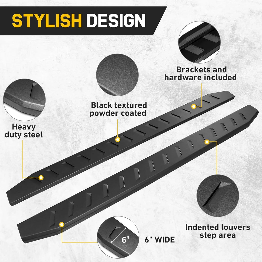6 Inch Black Running Boards Side Step Nerf Bar F840