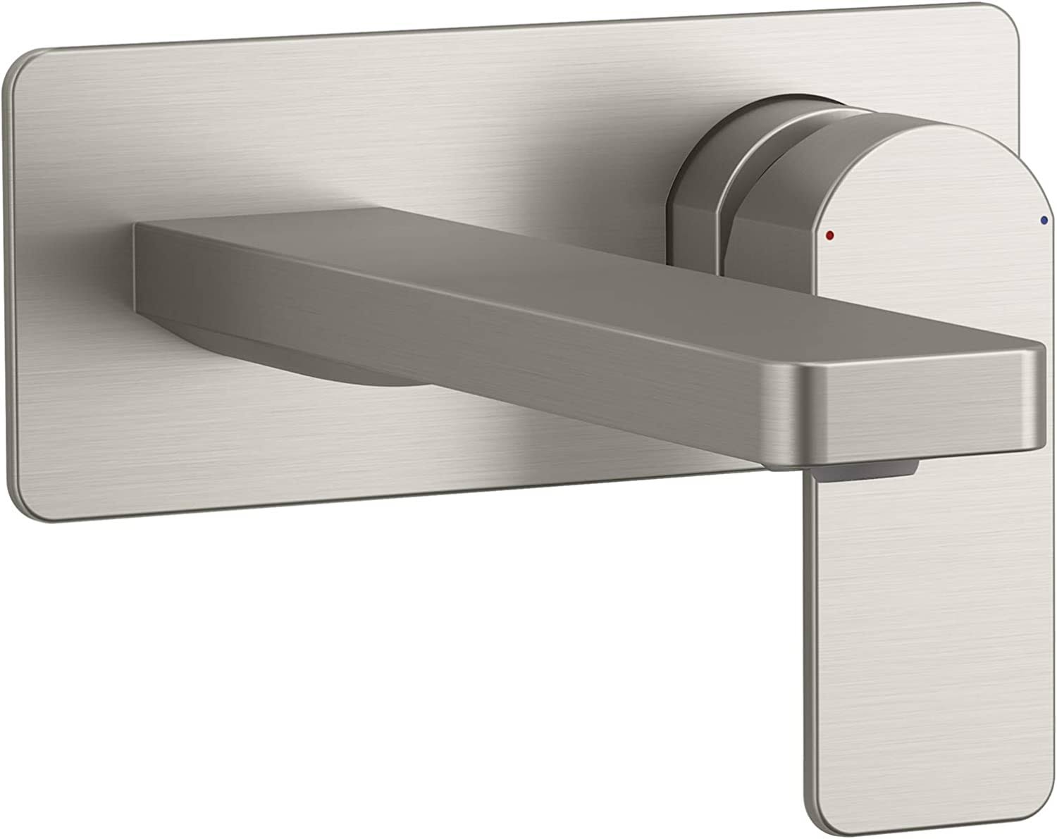 Vibrant Brushed Nickel Wall-Mount Single-Handle Bathroom Sink Faucet O340200
