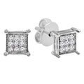 0.06 CT Round White Diamond Stud Earrings in Sterling Silver B957