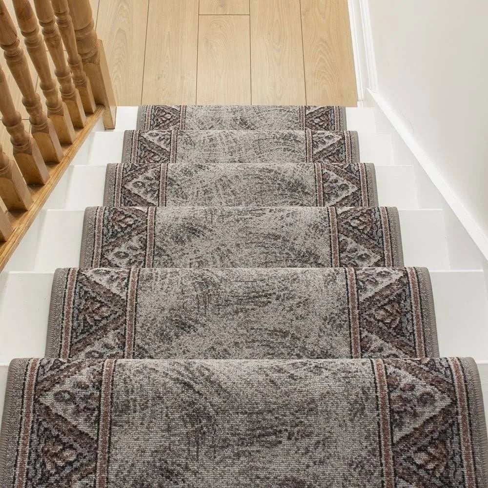 Gray Stair Carpet Runner 16 foot Y599
