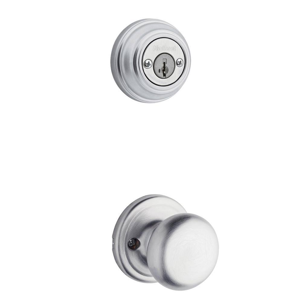 Satin Chrome Knob Inside Trim for Double Cylinder Handleset O570118