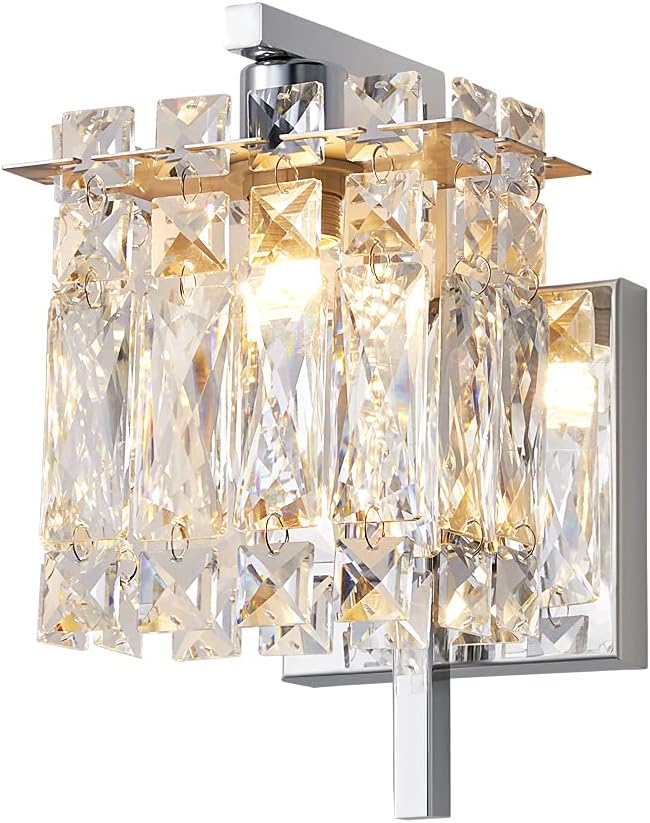 Crystal Wall Lamp, Chrome, E12 Base x2 M724163