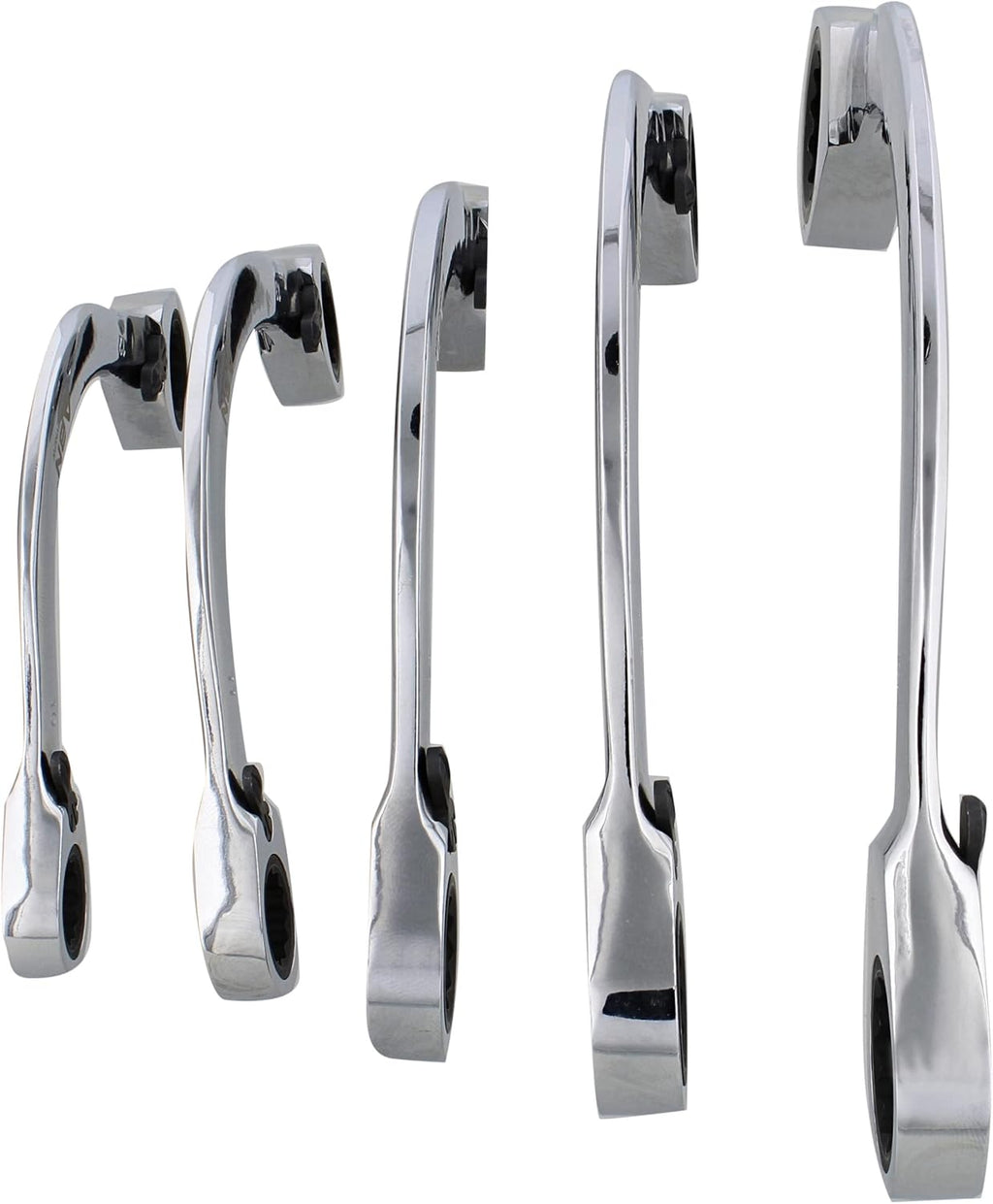 Double Box Ratcheting Wrench Set 5pc Half-Moon Metric Double Ended 10 to 22mm C67693