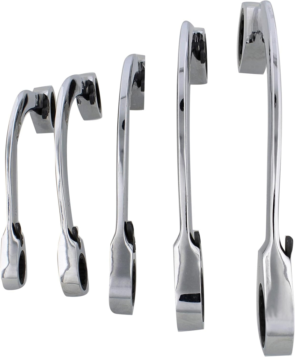 Double Box Ratcheting Wrench Set 5pc Half-Moon Metric Double Ended 10 to 22mm C67693